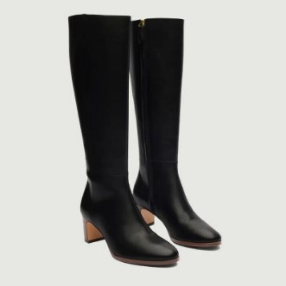 Rivecour Bottes N280 Black Leather Knee High Boots (sz 40/US9)